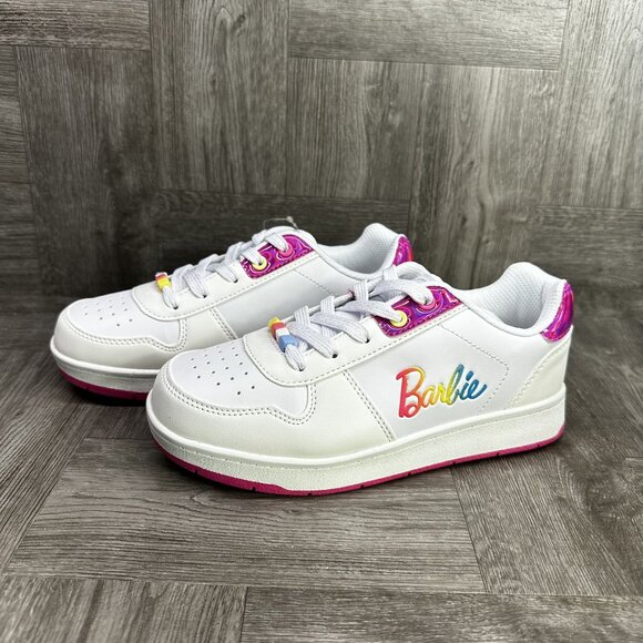 Barbie Kid size 3 White Multicolored Shoes - Picture 4 of 8